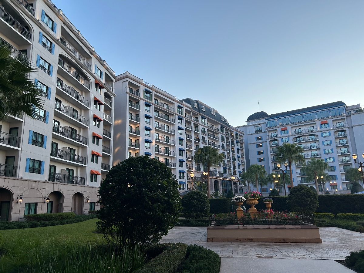 Image shows a large hotel building
