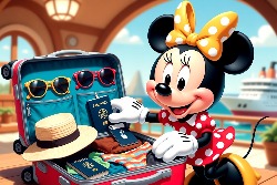 Image shows Minnie Mouse packing her suitcase