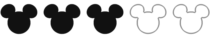 Mickey-head rating showing three out of five